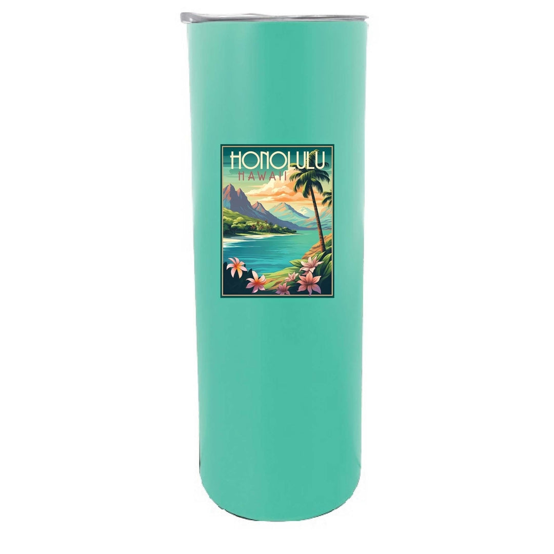 Honolulu Hawaii C Souvenir 20 oz Insulated Skinny Tumbler Image 4