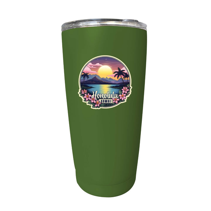 Honolulu Hawaii B Souvenir 16 oz Insulated Tumbler Image 4