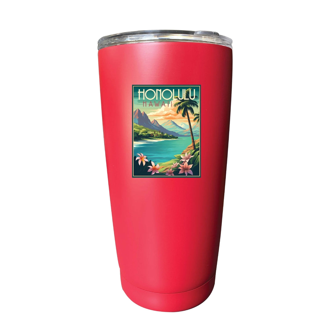 Honolulu Hawaii C Souvenir 16 oz Insulated Tumbler Image 3