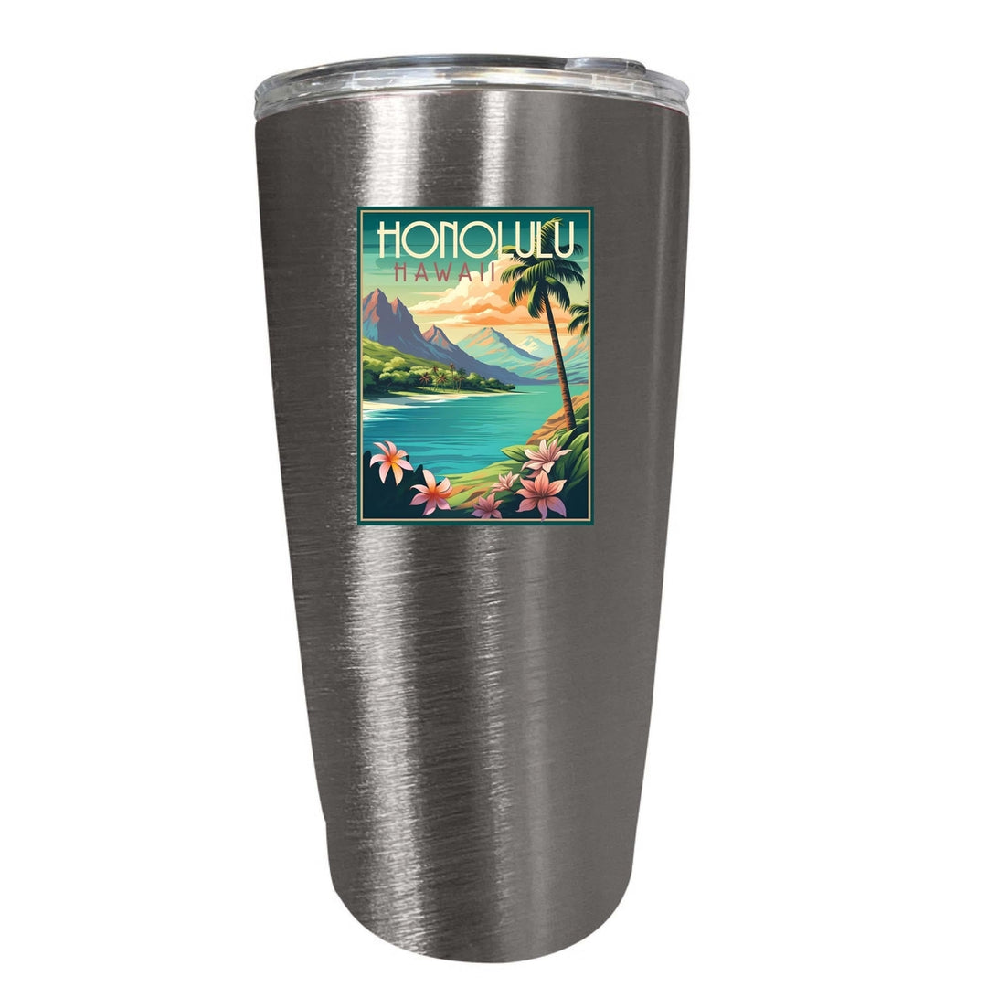 Honolulu Hawaii C Souvenir 16 oz Insulated Tumbler Image 4