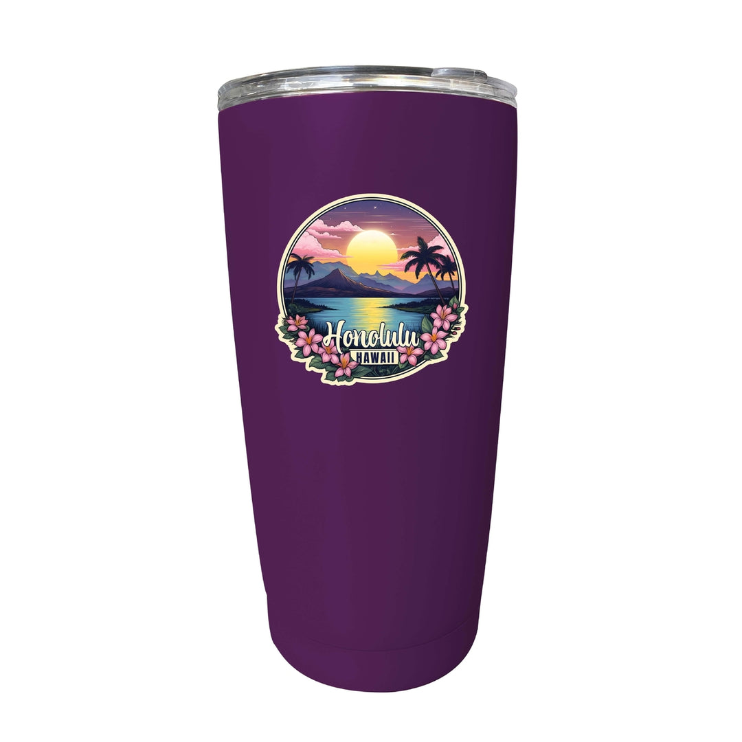 Honolulu Hawaii B Souvenir 16 oz Insulated Tumbler Image 8