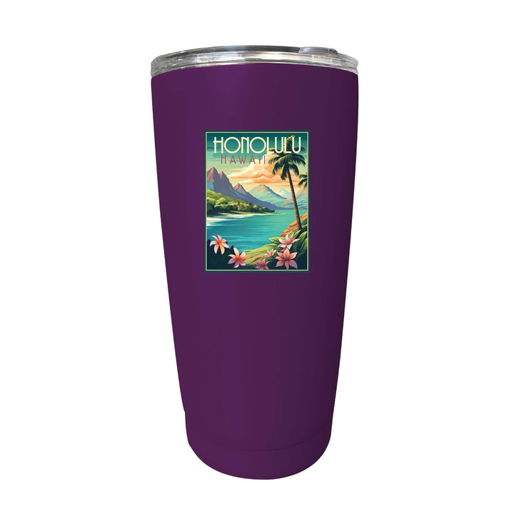 Honolulu Hawaii C Souvenir 16 oz Insulated Tumbler Image 8