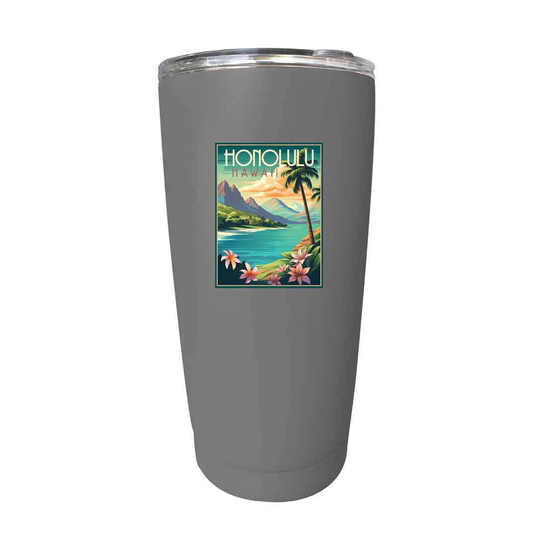 Honolulu Hawaii C Souvenir 16 oz Insulated Tumbler Image 10