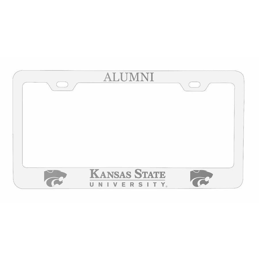 Kansas State Wildcats Alumni Laser Engraved Metal License Plate Frame White Image 1
