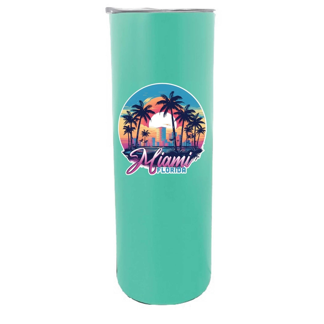 Miami Florida B Souvenir 20 oz Insulated Skinny Tumbler Image 1