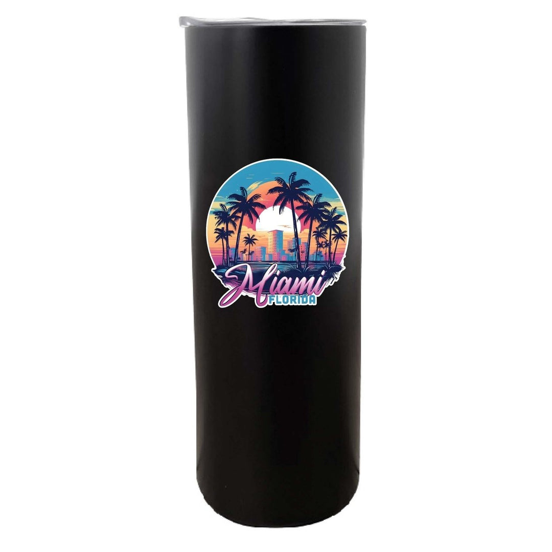 Miami Florida B Souvenir 20 oz Insulated Skinny Tumbler Image 1