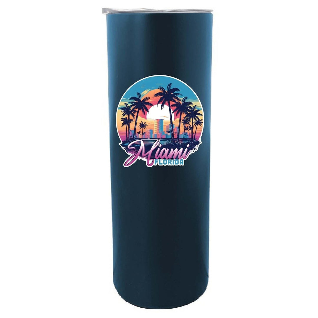 Miami Florida B Souvenir 20 oz Insulated Skinny Tumbler Image 3