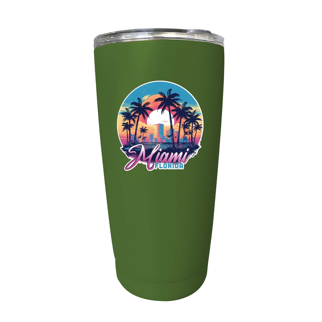 Miami Florida B Souvenir 16 oz Insulated Tumbler Image 1