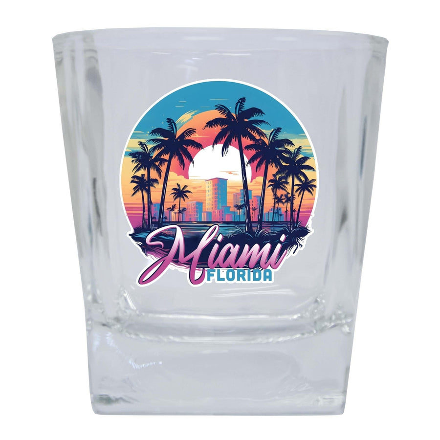 Miami Florida B Souvenir 8oz Whiskey Glass Image 1