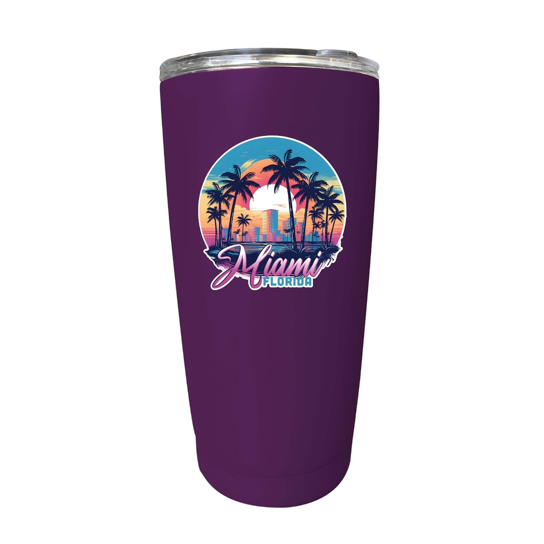 Miami Florida B Souvenir 16 oz Insulated Tumbler Image 3