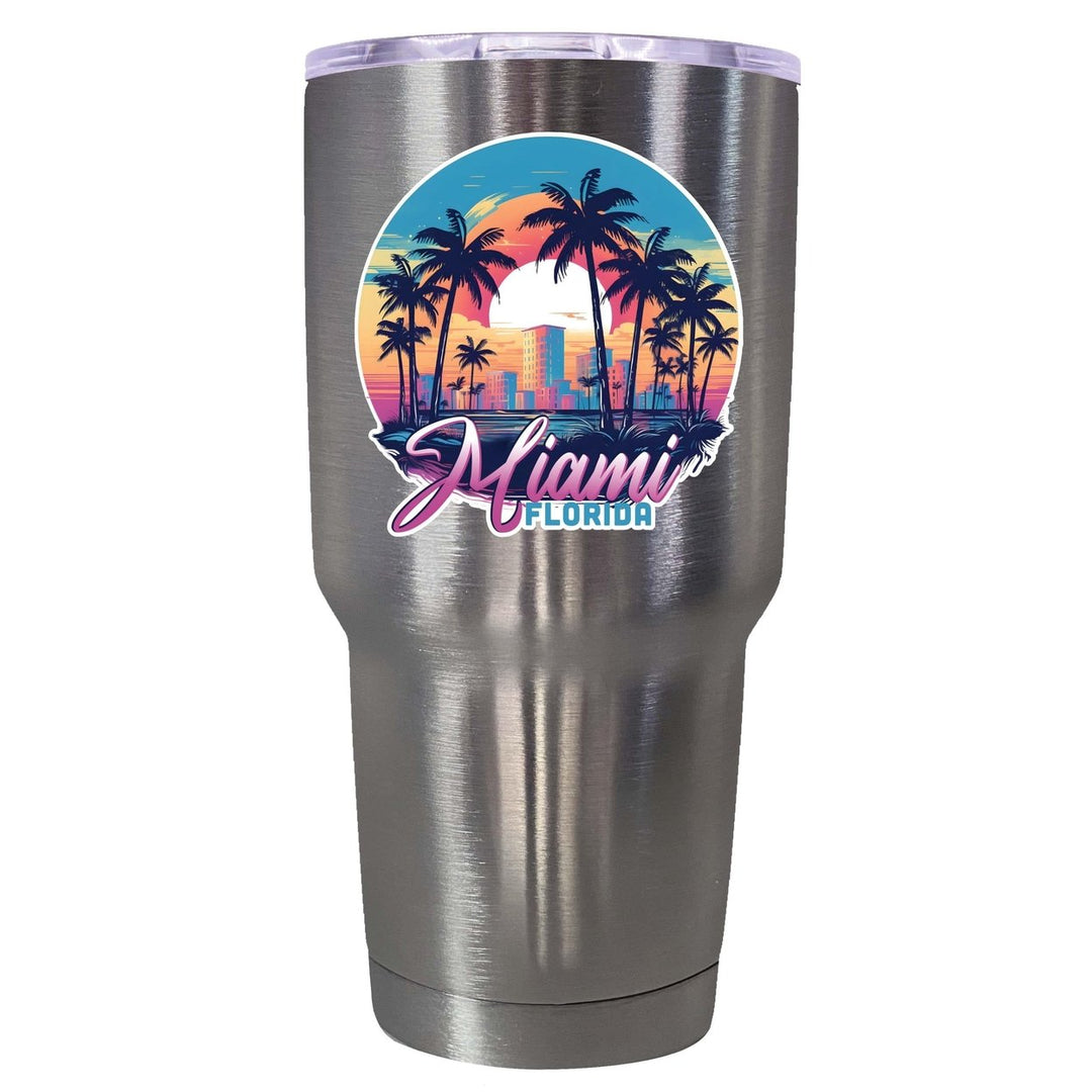 Miami Florida B Souvenir 24 oz Insulated Stainless Steel Tumbler Image 1