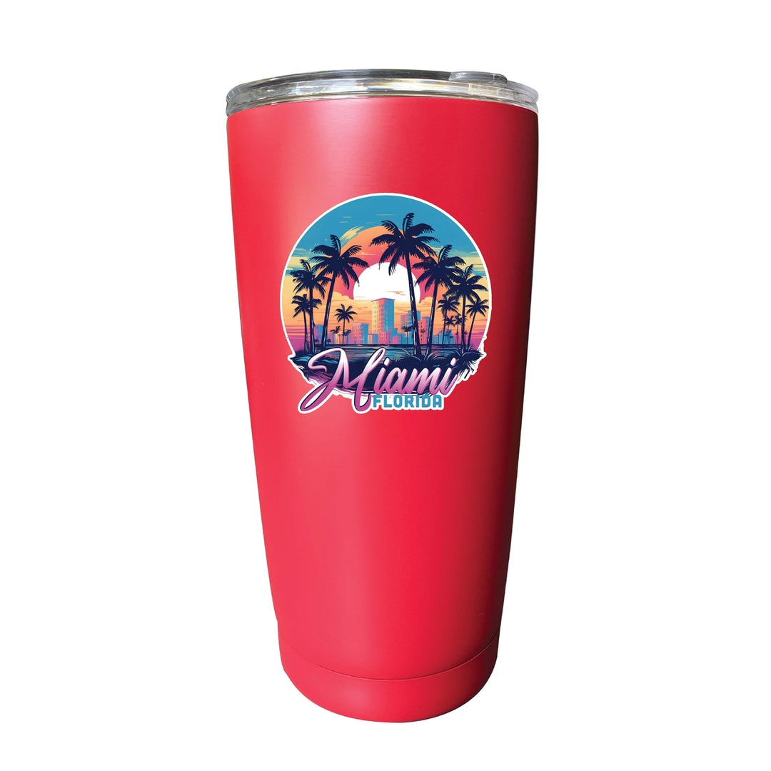 Miami Florida B Souvenir 16 oz Insulated Tumbler Image 4