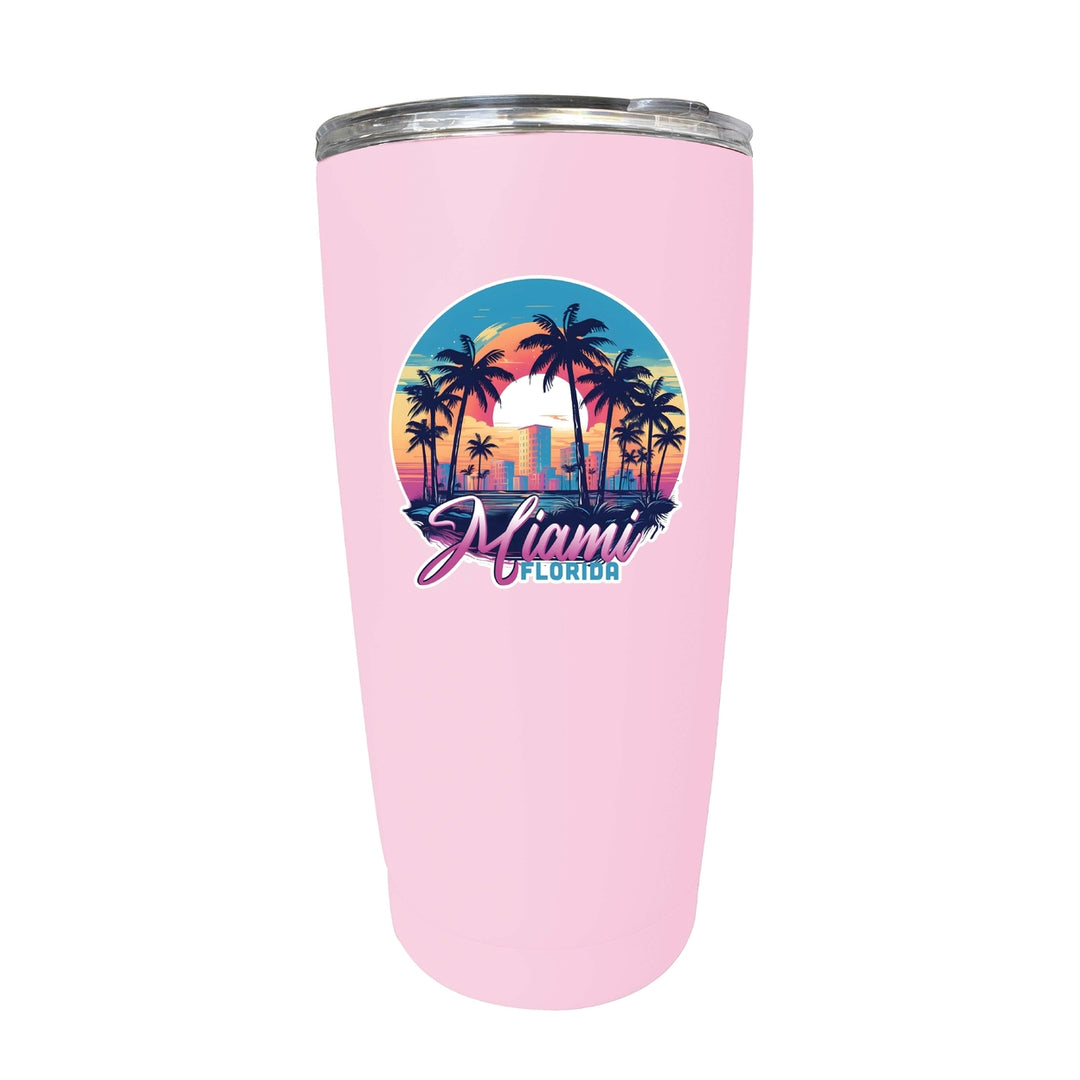 Miami Florida B Souvenir 16 oz Insulated Tumbler Image 4