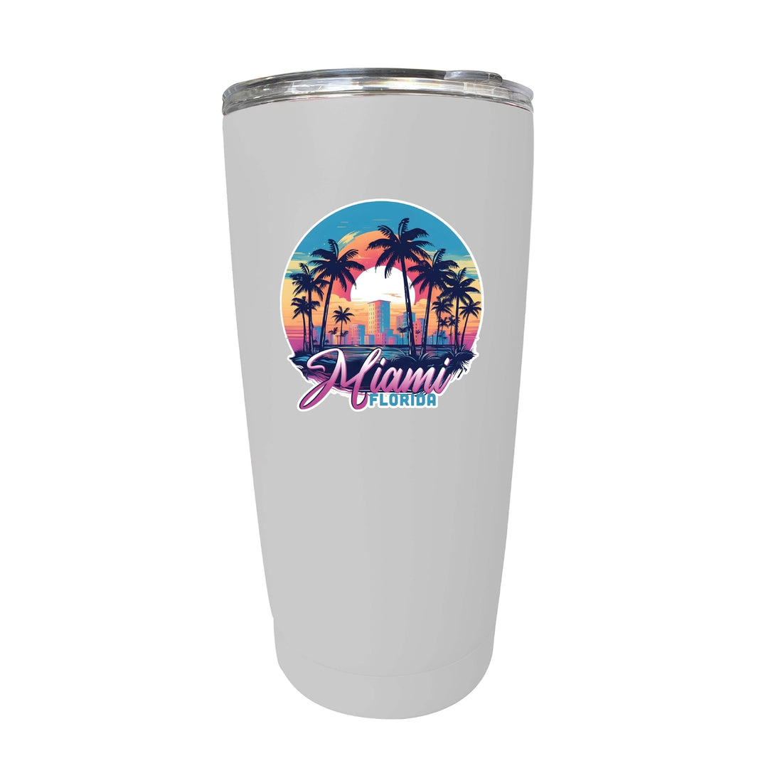 Miami Florida B Souvenir 16 oz Insulated Tumbler Image 6