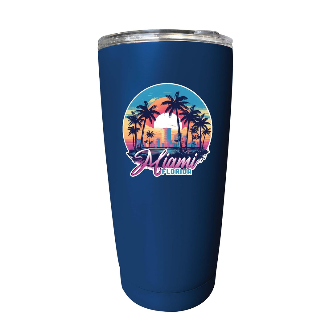 Miami Florida B Souvenir 16 oz Insulated Tumbler Image 7