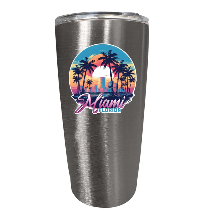 Miami Florida B Souvenir 16 oz Insulated Tumbler Image 8