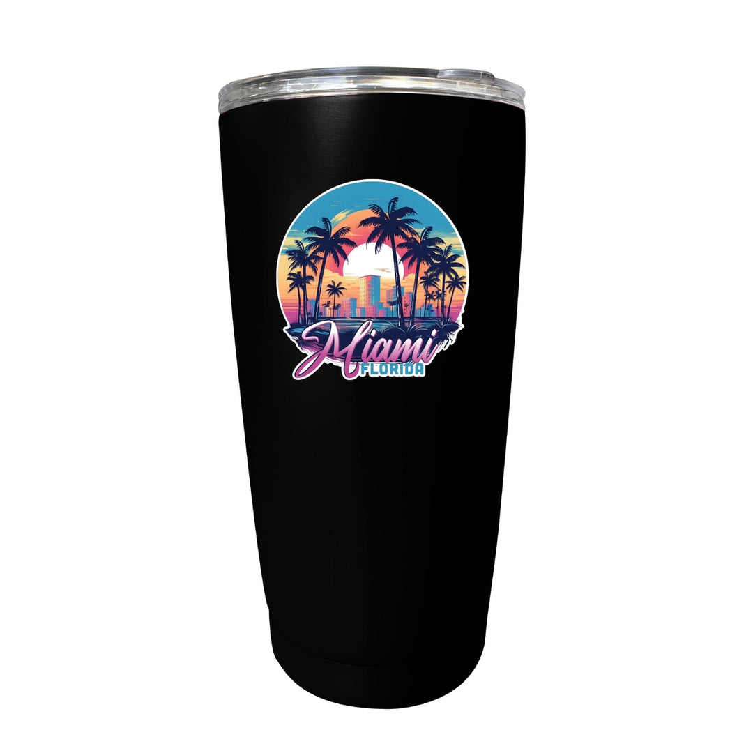 Miami Florida B Souvenir 16 oz Insulated Tumbler Image 9