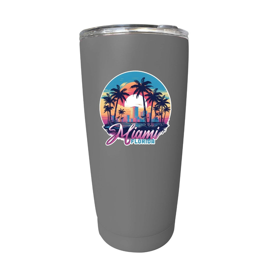 Miami Florida B Souvenir 16 oz Insulated Tumbler Image 10