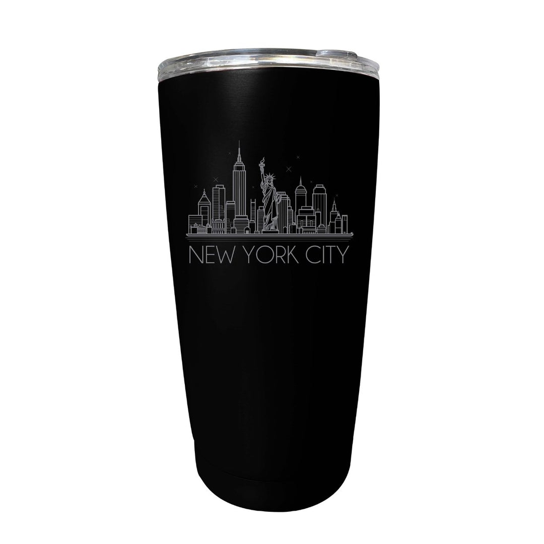 York City Souvenir 16 oz Engraved Insulated Tumbler Image 1