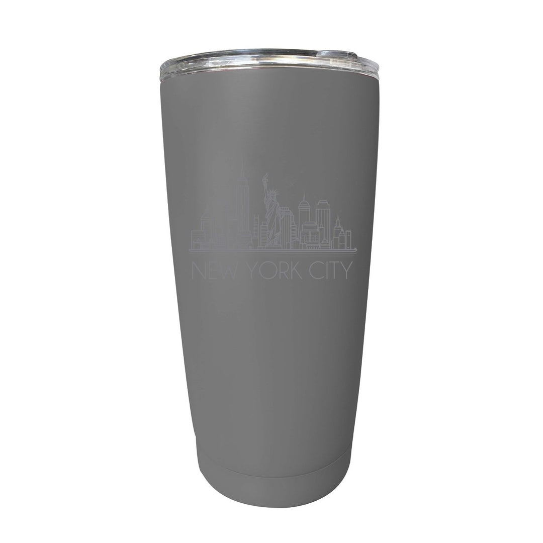 York City Souvenir 16 oz Engraved Insulated Tumbler Image 1