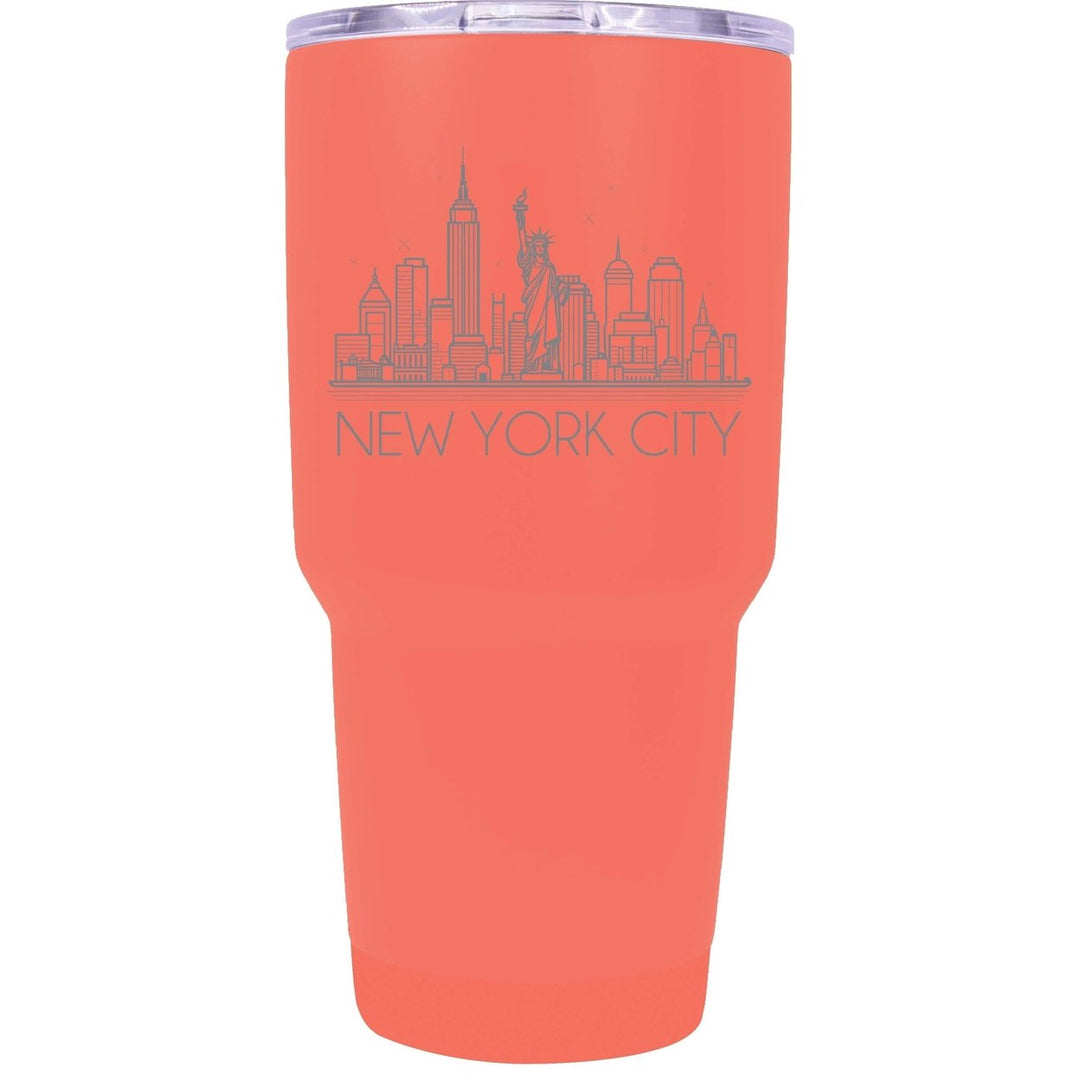 York City Souvenir 24 oz Engraved Insulated Tumbler Image 1