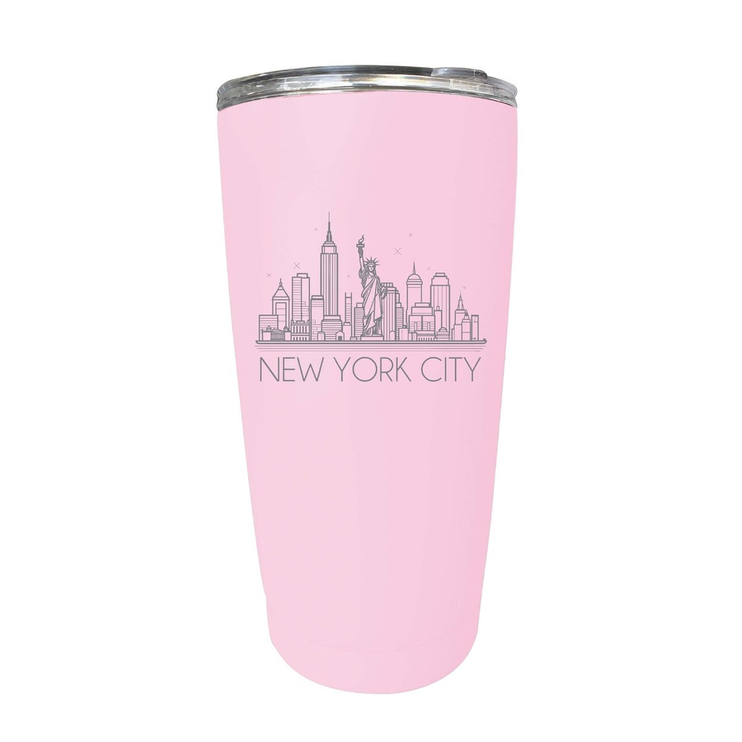 York City Souvenir 16 oz Engraved Insulated Tumbler Image 1