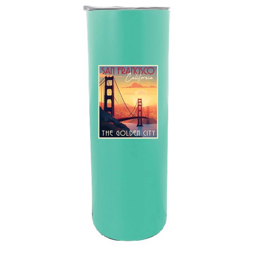 San Francisco California B Souvenir 20 oz Insulated Skinny Tumbler Glitter Image 1