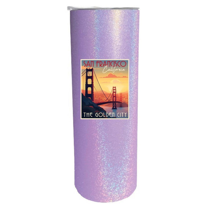 San Francisco California B Souvenir 20 oz Insulated Skinny Tumbler Glitter Image 2