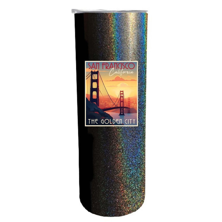 San Francisco California B Souvenir 20 oz Insulated Skinny Tumbler Glitter Image 3