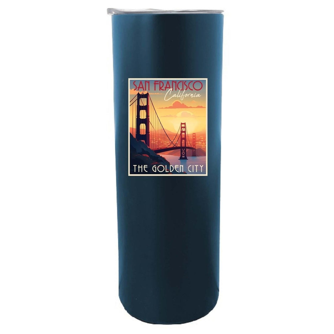 San Francisco California B Souvenir 20 oz Insulated Skinny Tumbler Glitter Image 4