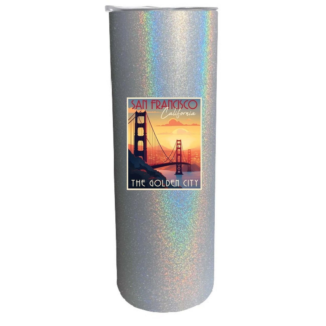 San Francisco California B Souvenir 20 oz Insulated Skinny Tumbler Glitter Image 4