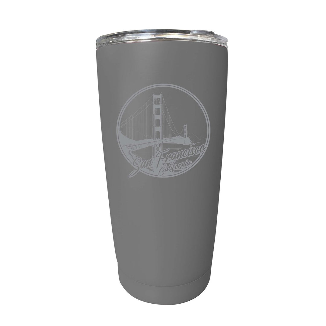 San Francisco California Souvenir 16 oz Engraved Insulated Tumbler Image 1