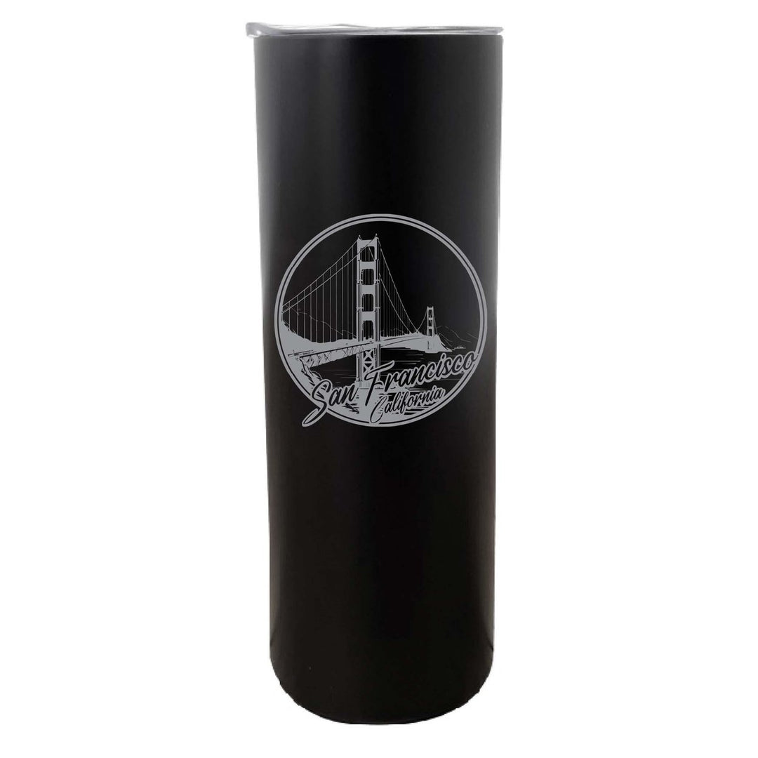 San Francisco California Souvenir 20 oz Engraved Insulated Skinny Tumbler Image 3