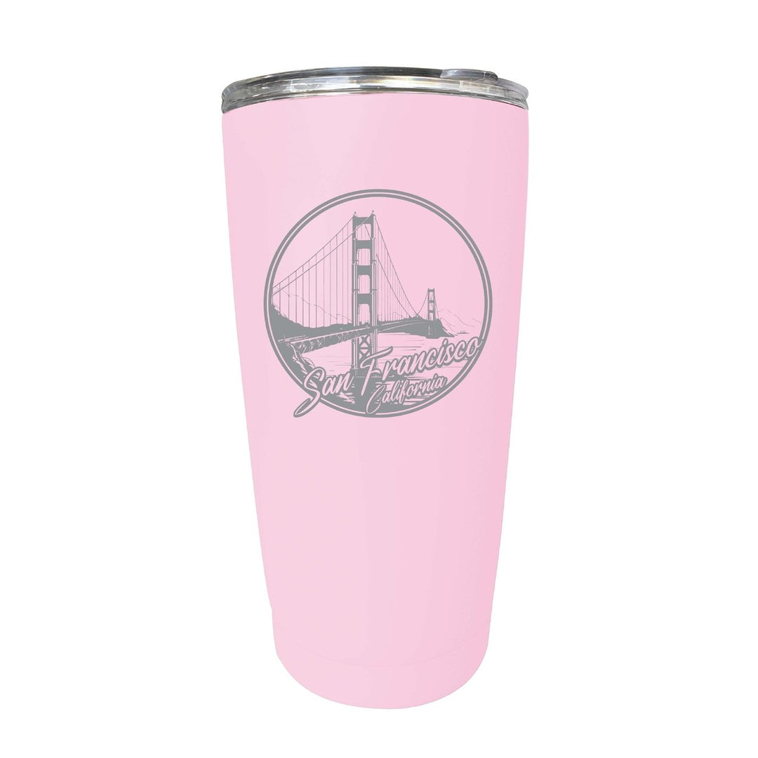 San Francisco California Souvenir 16 oz Engraved Insulated Tumbler Image 1