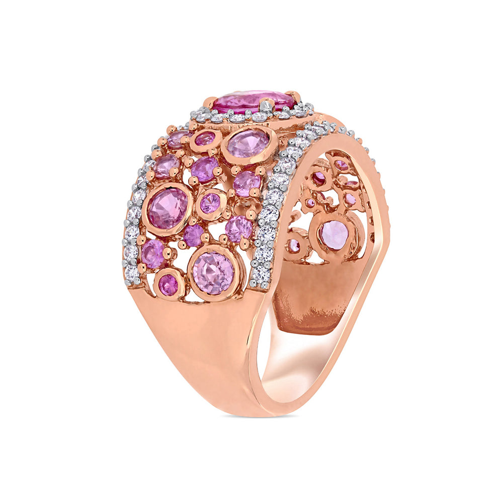 2.48 Carat (ctw) Pink Sapphire Ring in 14K Rose Pink Gold with Diamonds Image 2