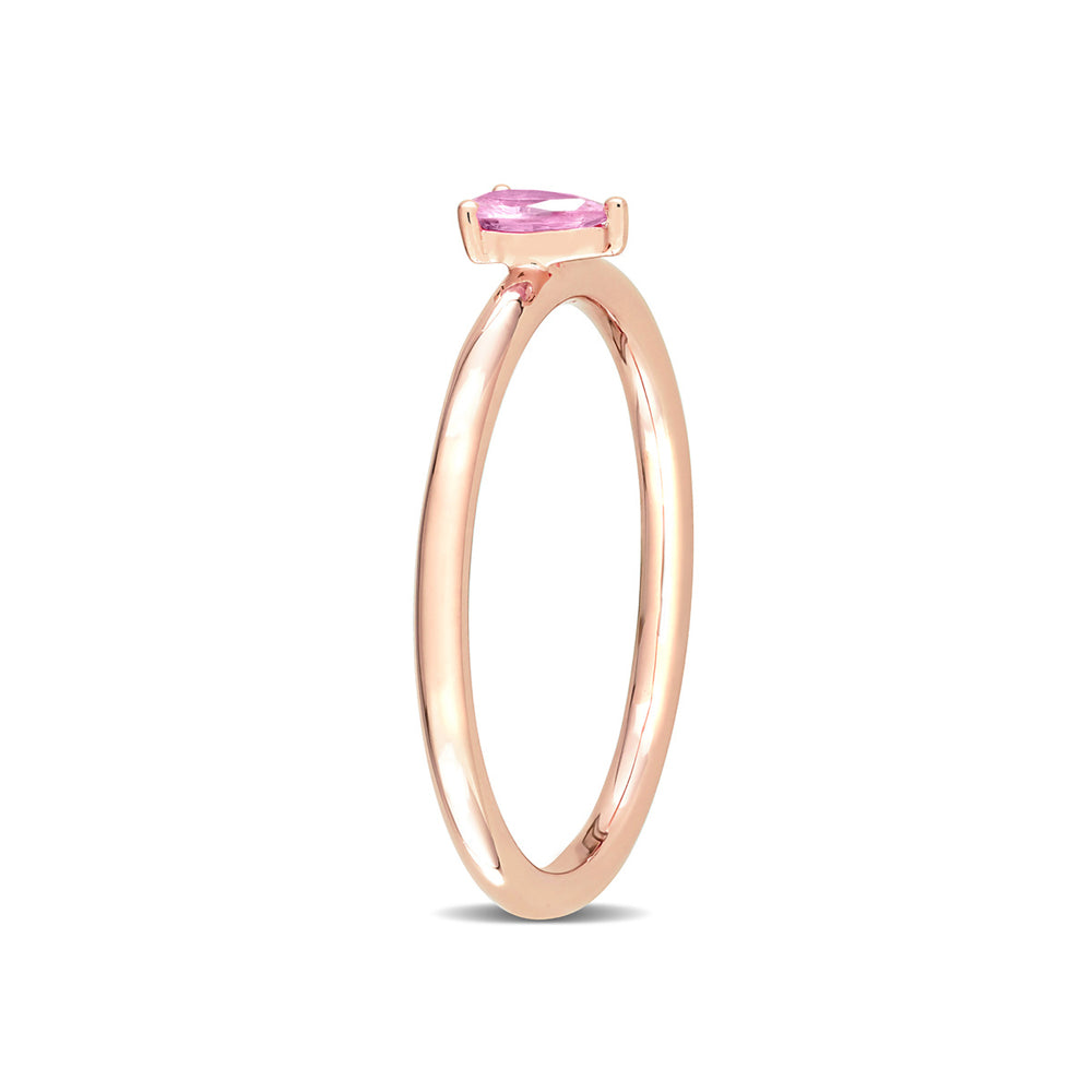 1/4 Carat (ctw) Pink Sapphire Solititaire Ring in 10K Rose Pink Gold Image 2