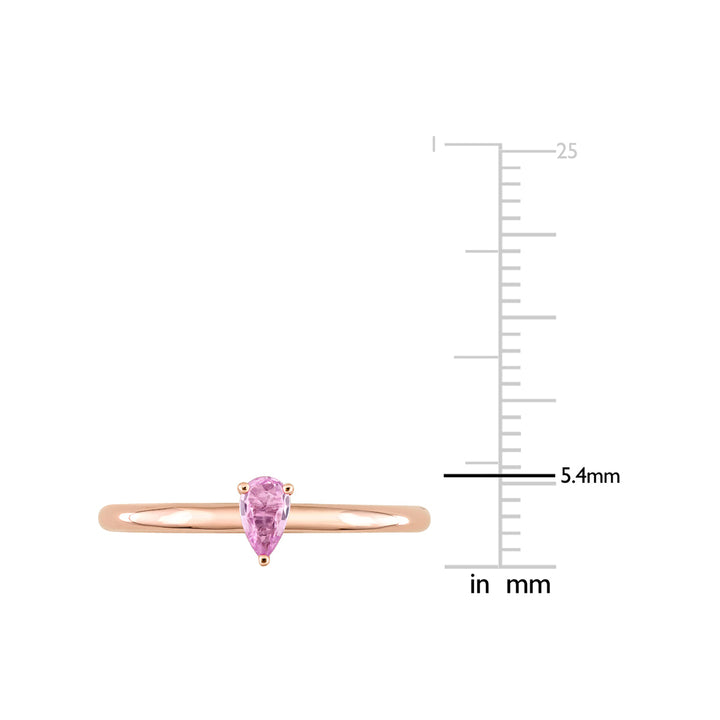 1/4 Carat (ctw) Pink Sapphire Solititaire Ring in 10K Rose Pink Gold Image 3