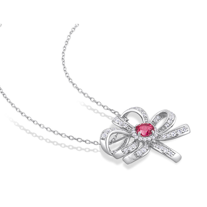 2.78 Carat (ctw) Pink White Topaz Flower Pendant Necklace in Sterling Silver with Chain Image 4