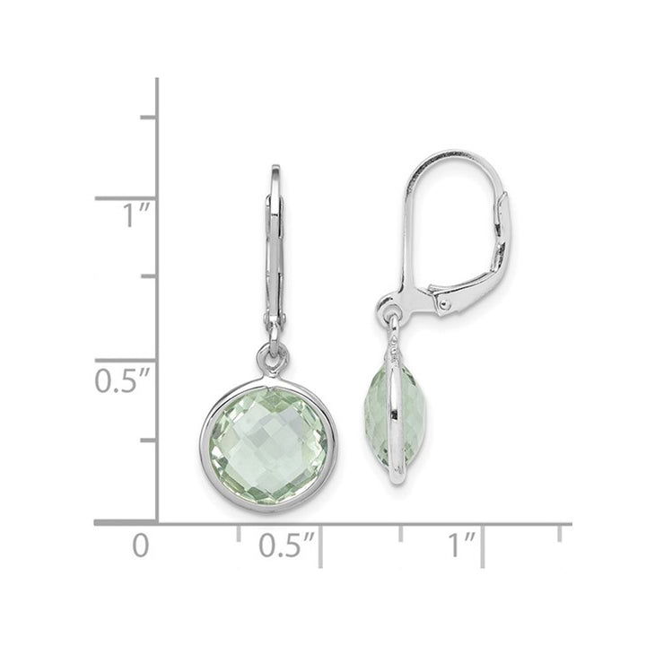 6.00 Carat (ctw) Green Quartz Dangle Earrings in Sterling Silver Image 2