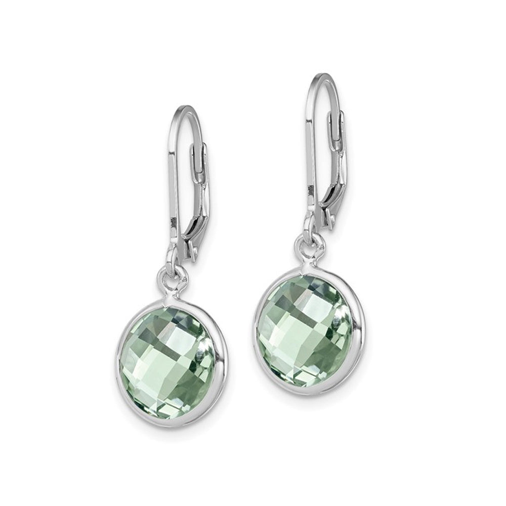 6.00 Carat (ctw) Green Quartz Dangle Earrings in Sterling Silver Image 3