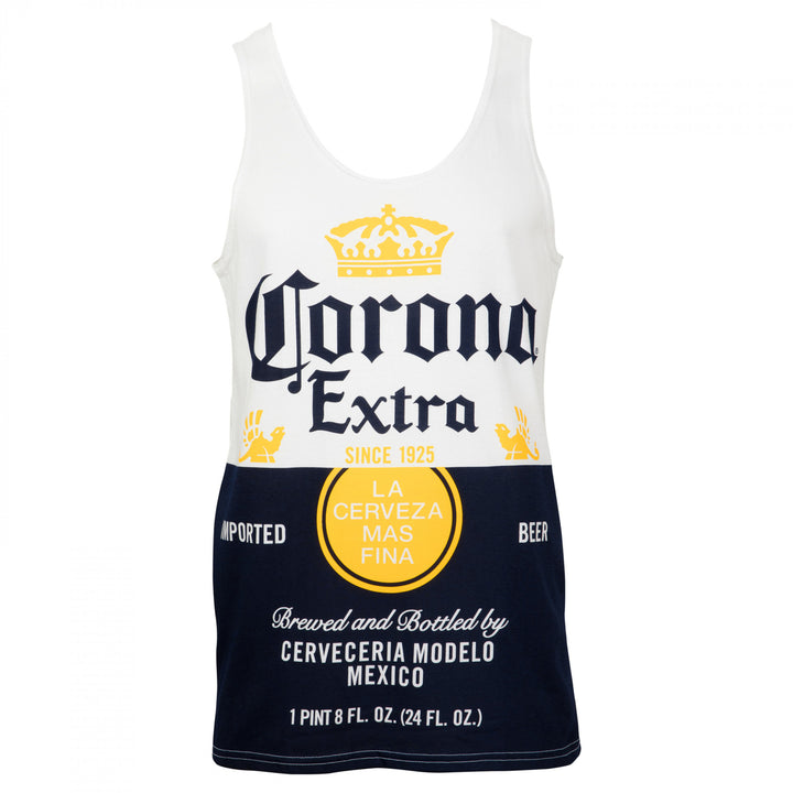 Corona Extra Bottle Label Mens Tank Top Image 1