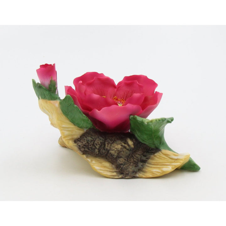 Ceramic Wildrose Flower Candle Holder 4.625in Tapper Image 3