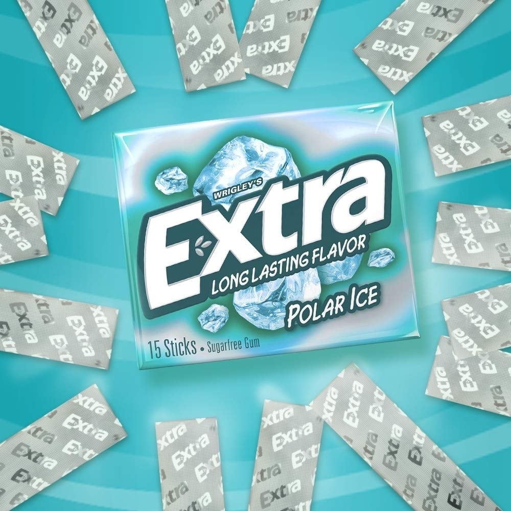 Extra Polar Ice Sugar Free Chewing Gum Bulk Pack 15 Count (Pack of 10) Image 3