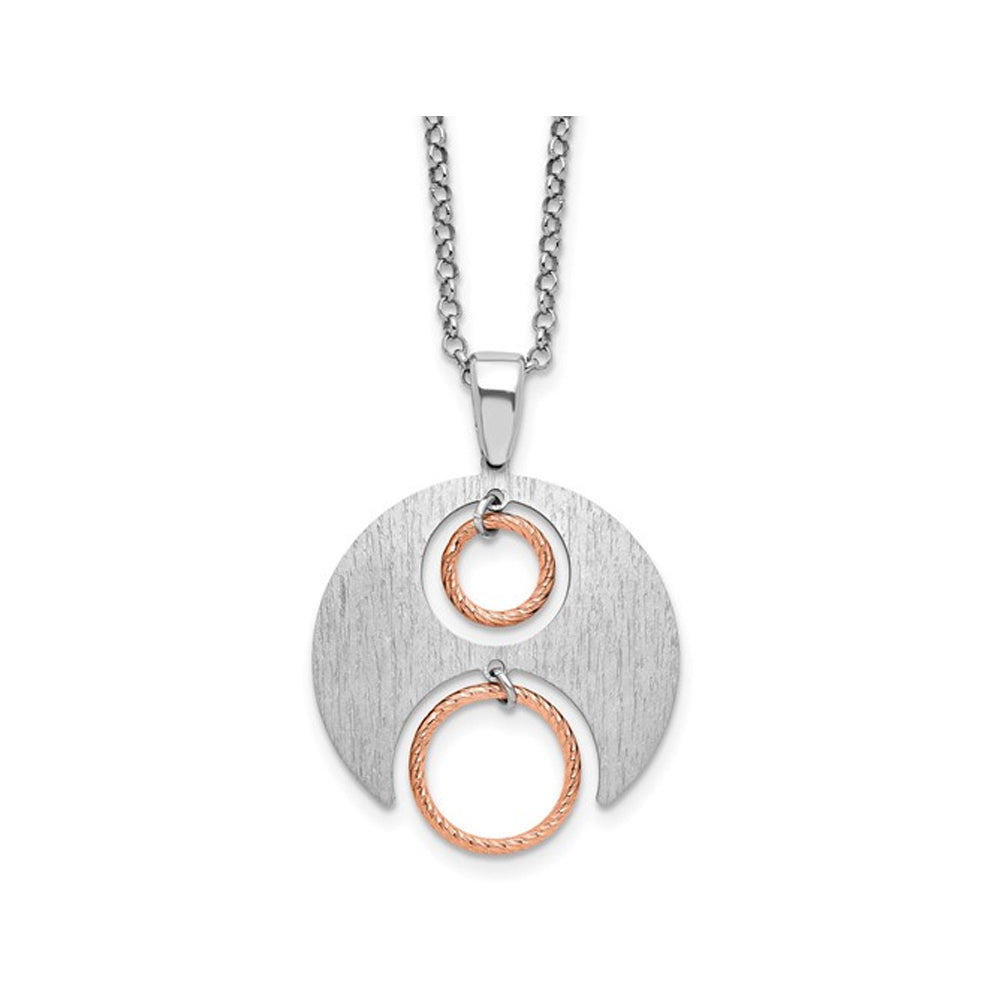 Sterling Silver Semi-Circle Necklace Pendant with Chain Image 1