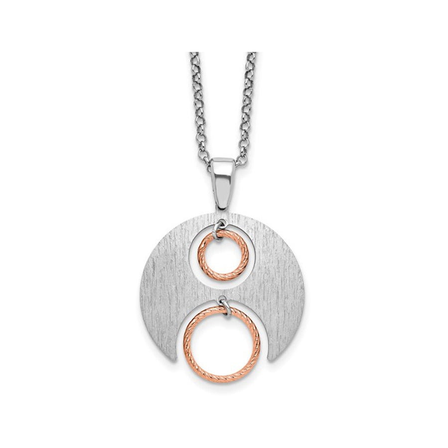 Sterling Silver Semi-Circle Necklace Pendant with Chain Image 1