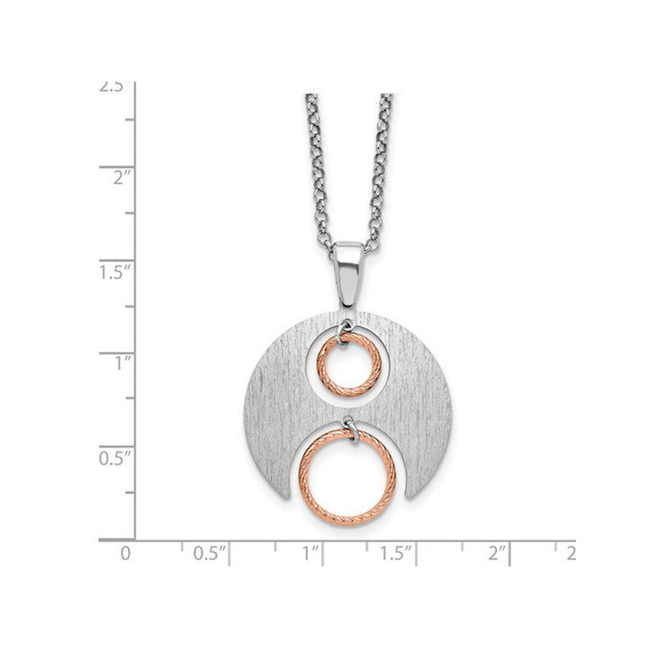 Sterling Silver Semi-Circle Necklace Pendant with Chain Image 2