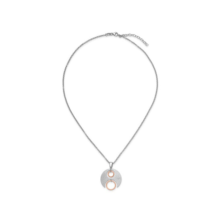 Sterling Silver Semi-Circle Necklace Pendant with Chain Image 3