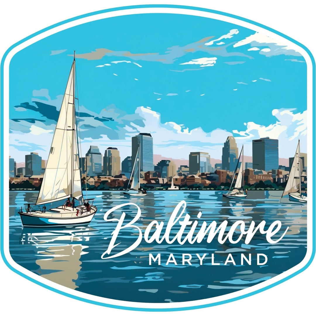 Baltimore Maryland B Souvenir Memories Durable Vinyl Decal Sticker Image 1