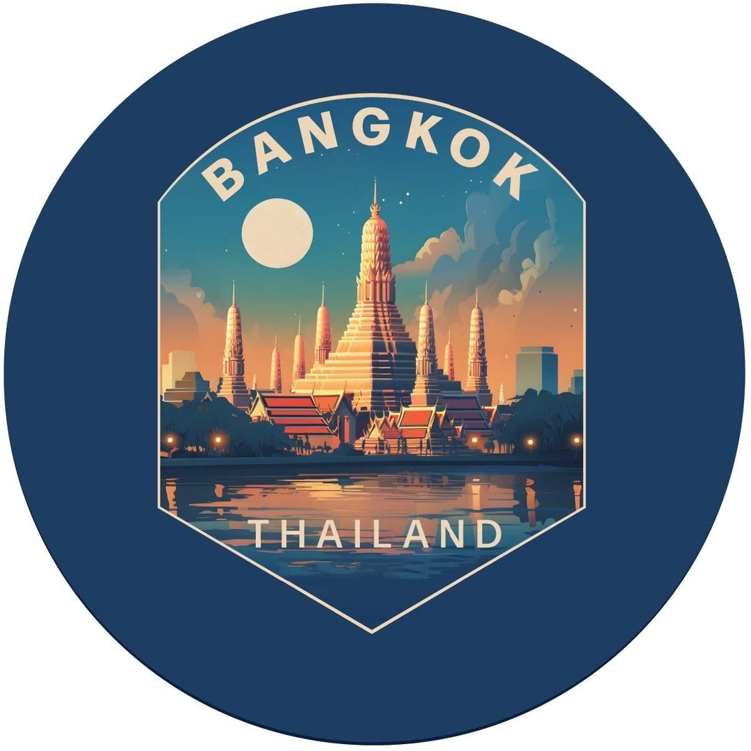 Bangkok Thailand B Souvenir Memories Round Durable Vinyl Decal Sticker Image 1