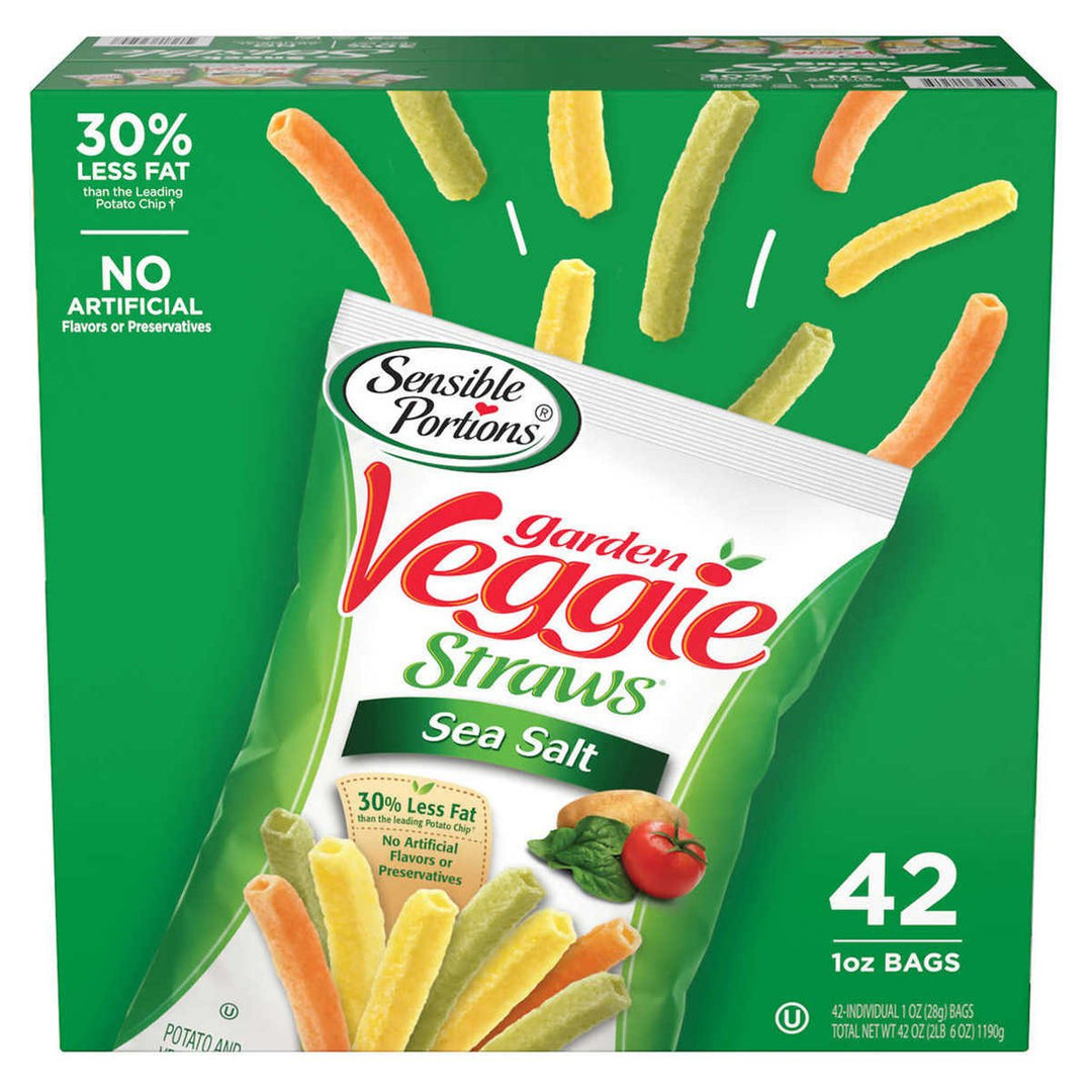 Sensible Portions Garden Veggie Straws Sea Salt 1 Ounce (Pack of 42) Image 1